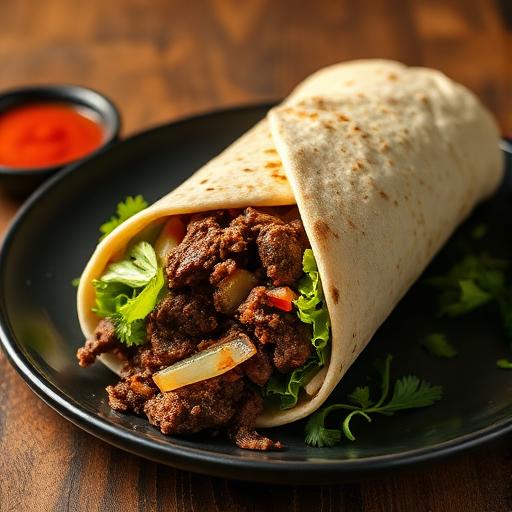 Shaorma rumana recién hecha en Master's Shawarma & Grill, Torrejón de Ardoz